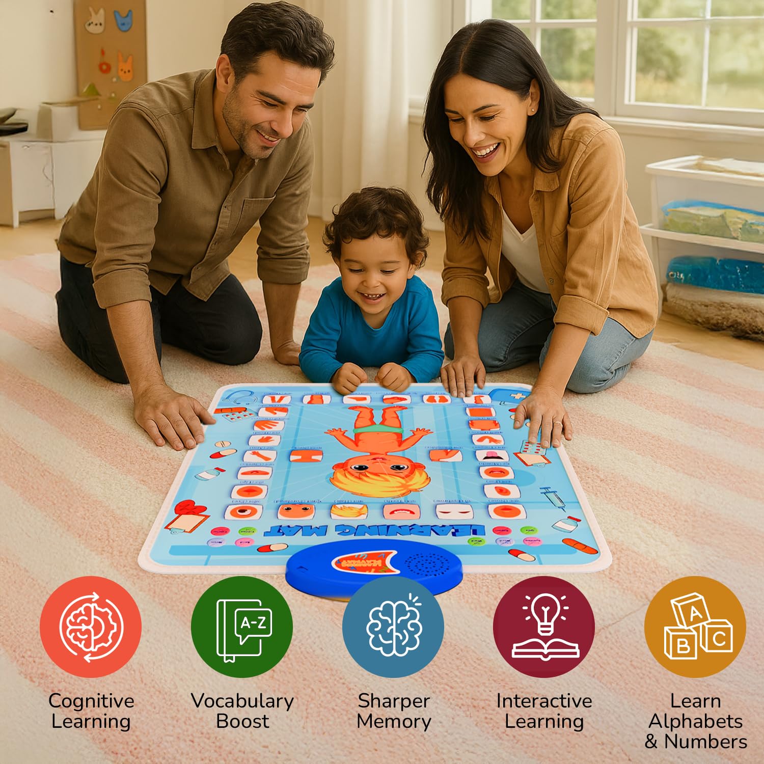 Lifelong Cuppy Bilingual Talking Playmat | English & Hindi Body Parts Learning Mat
