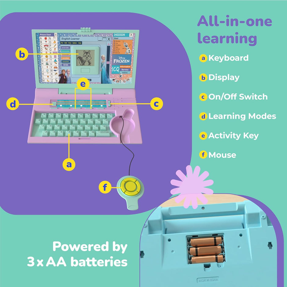 Lifelong Frozen Kids Learning Laptop with 20 Educational Modes & Music