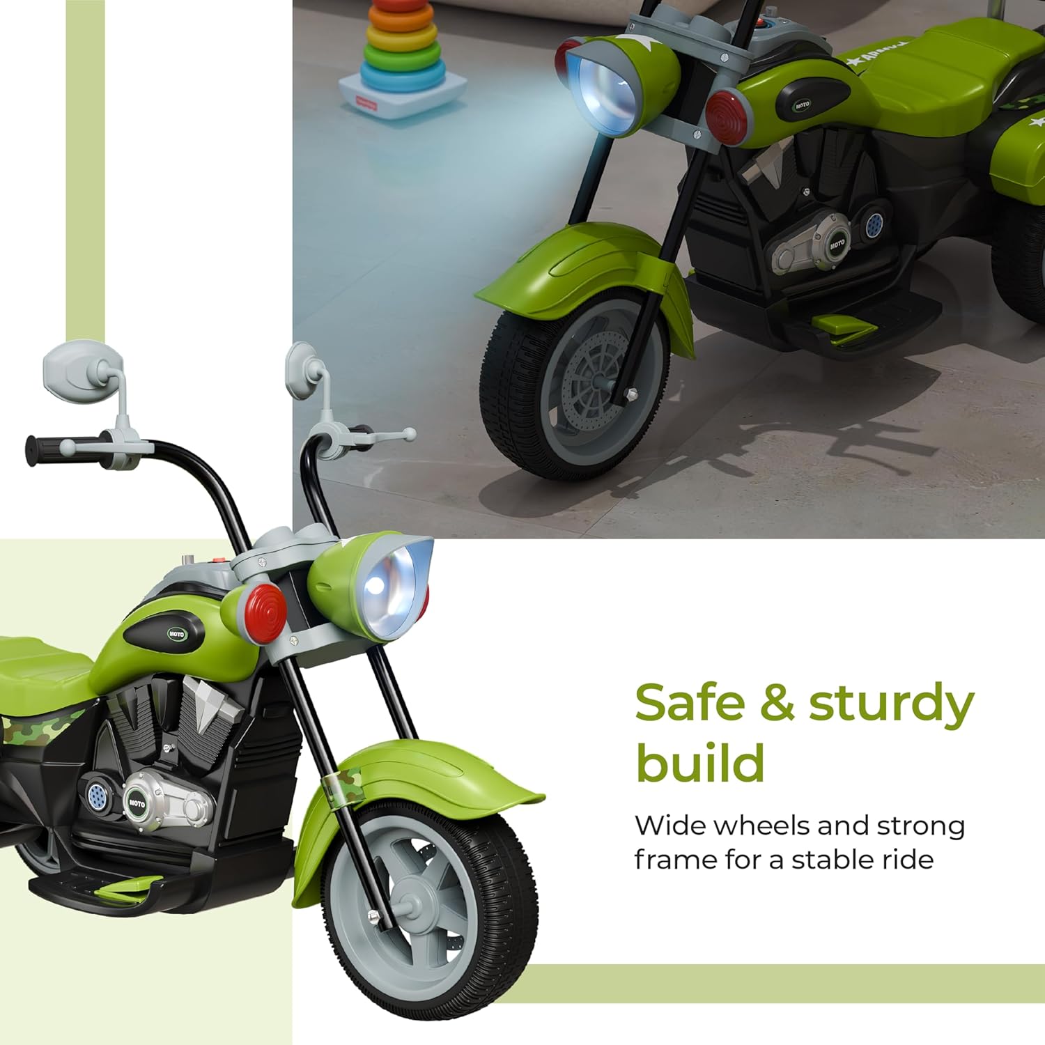 Lifelong Royal Electric Ride-On Bike for Kids – Rechargeable 3-Wheel Motorbike with Light & Music, 1–6 Years