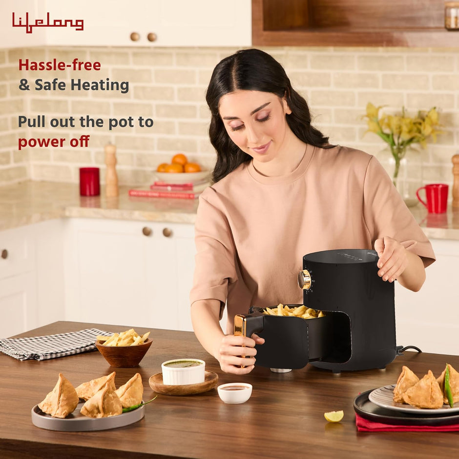 Lifelong 2.5L Air Fryer For Home-800W Small Airfryer Machine To Fry,Bake&Roast With Timer Control