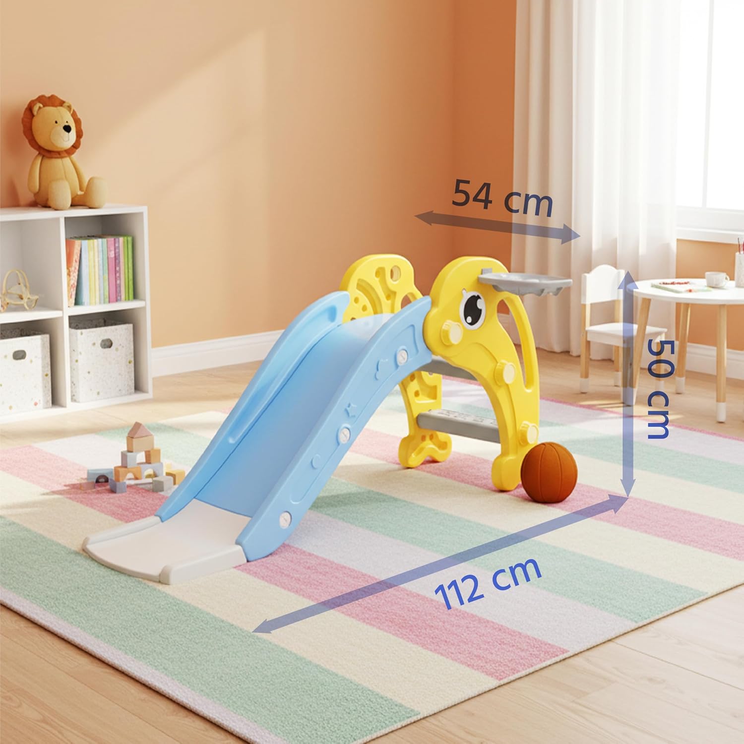 Lifelong Cuppy Dolphin Kids Slide with Basketball Hoop for Indoor & Outdoor Play