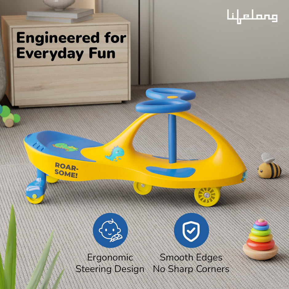 Lifelong Cuppy Jiggle Swing Car for Kids | No Battery Fun Ride for 2-5 Years