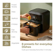 Lifelong 4.2L Air Fryer for Healthy Cooking | 1350W | 7 Presets with Defrost | Low Oil Cooking with 360Â° Rapid Air Technology | LED Touch Panel with Countdown Marking | Easy Clean Kitchen Appliance Black & Grey