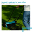 Lifelong 16-Inch Manual Lawn Mower, 5-Blade Reel Cutter with 30L Grass Catcher