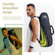 Lifelong Badminton Kit Bag – Dual Compartments, Water-Resistant, Black & Green