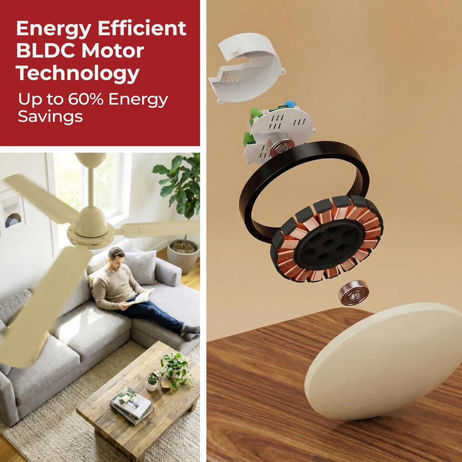 Lifelong 1200mm BLDC Ceiling Fan | Point Anywhere RF Remote Control
