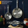 Lifelong Triply 5 piece cookware set|Triply Kadai, Frypan, Saucepan & Tadka Pan for Cooking | 20cm Kadai (1.7L)& Fry Pan (1.2L) 20cm| 14cm Saucepan (1.2L) & Tadka Pan 10 Cm with Common Lid (LLTPDK009)|Induction and Gas Stove Compatible Combo of 5