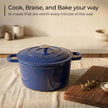 Lifelong Enamel Cast Iron Dutch Oven with Lid (5.6L, 28cm) | Oven, Gas & Induction Compatible