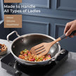 Lifelong Triply Honeycomb Kadhai 26 Cm | Extra Deep Stainless Steel | 3-Layered Nonstick Coating