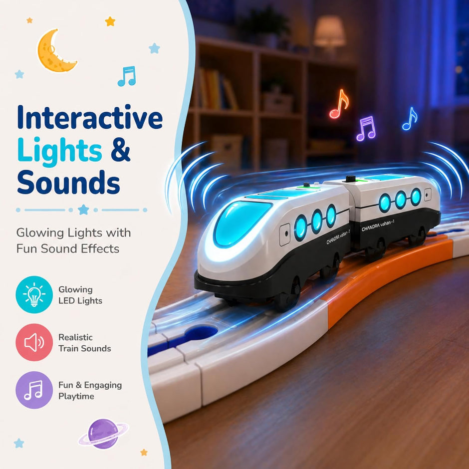 Lifelong Space Theme Train Set with Lights, Sounds & DIY Track Play for Kids