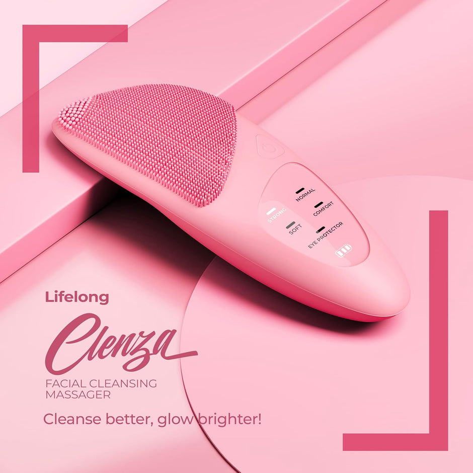 Lifelong Clenza Facial Cleansing Brush & Eye Massager with Sonic Vibration Modes