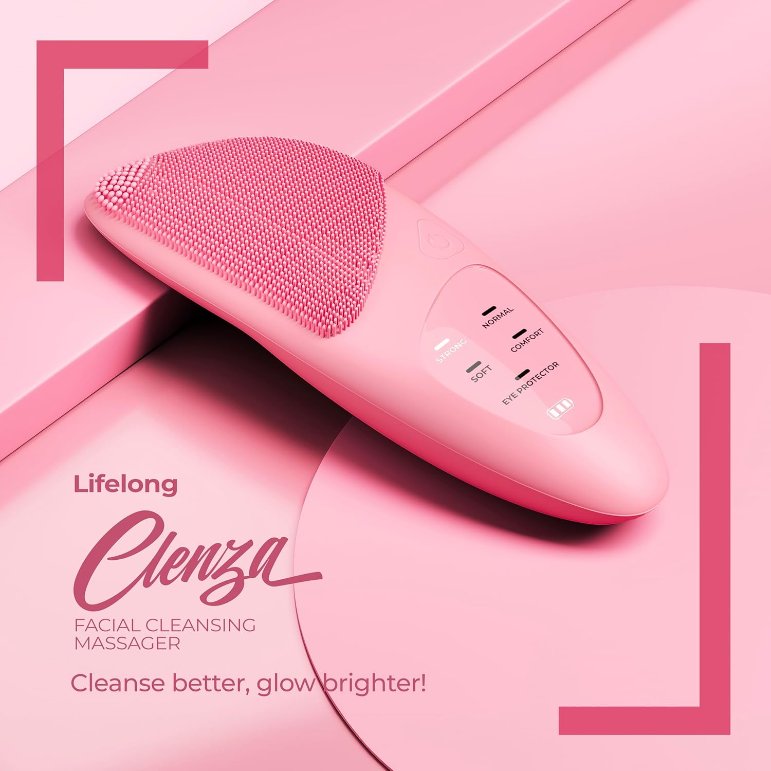 Lifelong Clenza Facial Cleansing Brush & Eye Massager with Sonic Vibration Modes
