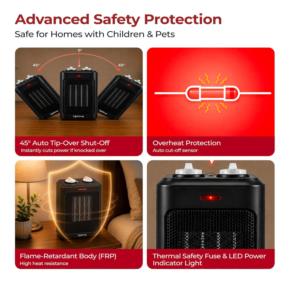 Lifelong 1500W Instant PTC Ceramic Room Heater for Home and Office