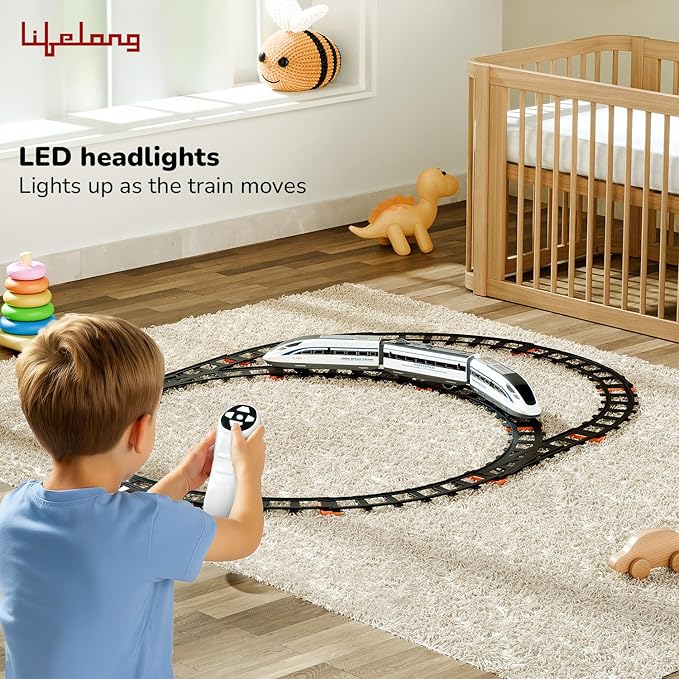Lifelong Cuppy RC Bullet Train Set | LED Lights, Sounds & Flexible Tracks