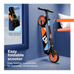Lifelong Adult Kick Scooter – Adjustable Height, Lightweight Aluminium Frame, Foldable Design for Outdoor Riding (Black & Orange)