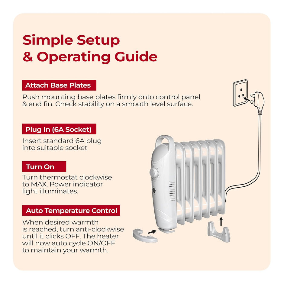 Lifelong Heato Mini 11-Fin Personal OFR Room Heater for Spot Heating