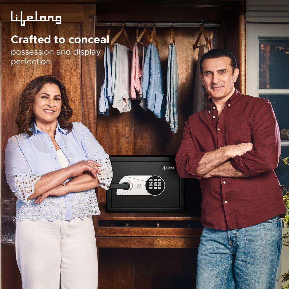 34L Digital Safe Locker – Sturdy Metal Security Box with Electronic Keypad (Multicolor)