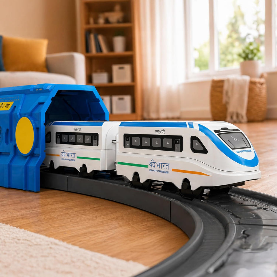 Lifelong Vande Bharat Electric Train Set with Lights, Sounds & DIY Track Play