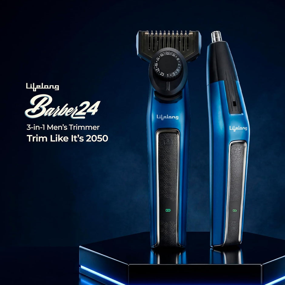 Lifelong All-in-One Beard Trimmer for Men with 24 Length Settings & Type-C Charging