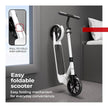 Lifelong Adult Kick Scooter – Adjustable Height, Lightweight Aluminium Frame, Foldable Design for Outdoor Riding (Black & White)