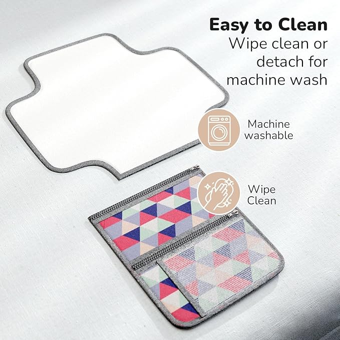 Lifelong Cuppy Portable Diaper Changing Mat for Baby | Waterproof Foldable Travel Mat with Wet Wipes Pocket | Machine Washable Massage & Diaper Change Mat