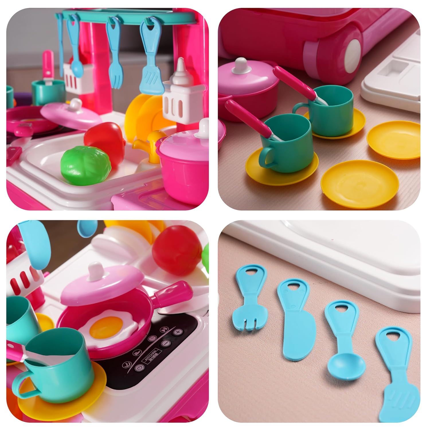 Lifelong Big Kitchen Play Set with Portable Suitcase & 28 Cooking Accessories