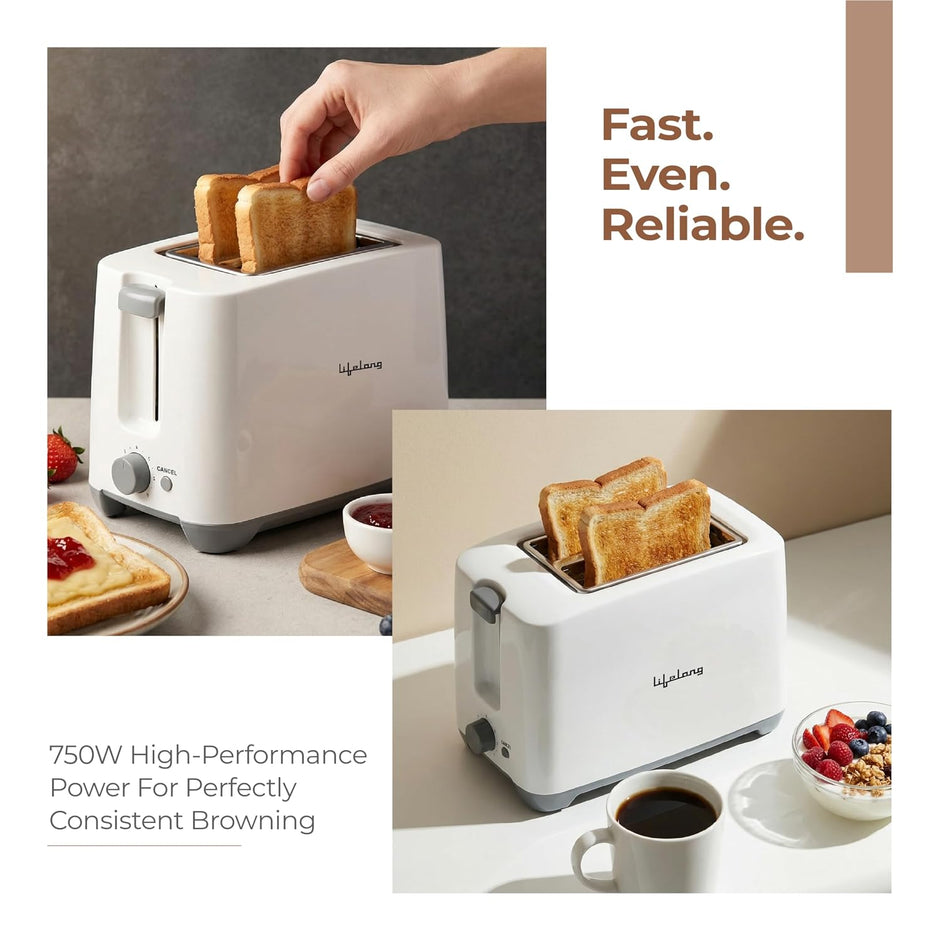 Lifelong LLPT09 2-Slice Pop-Up Toaster (White)