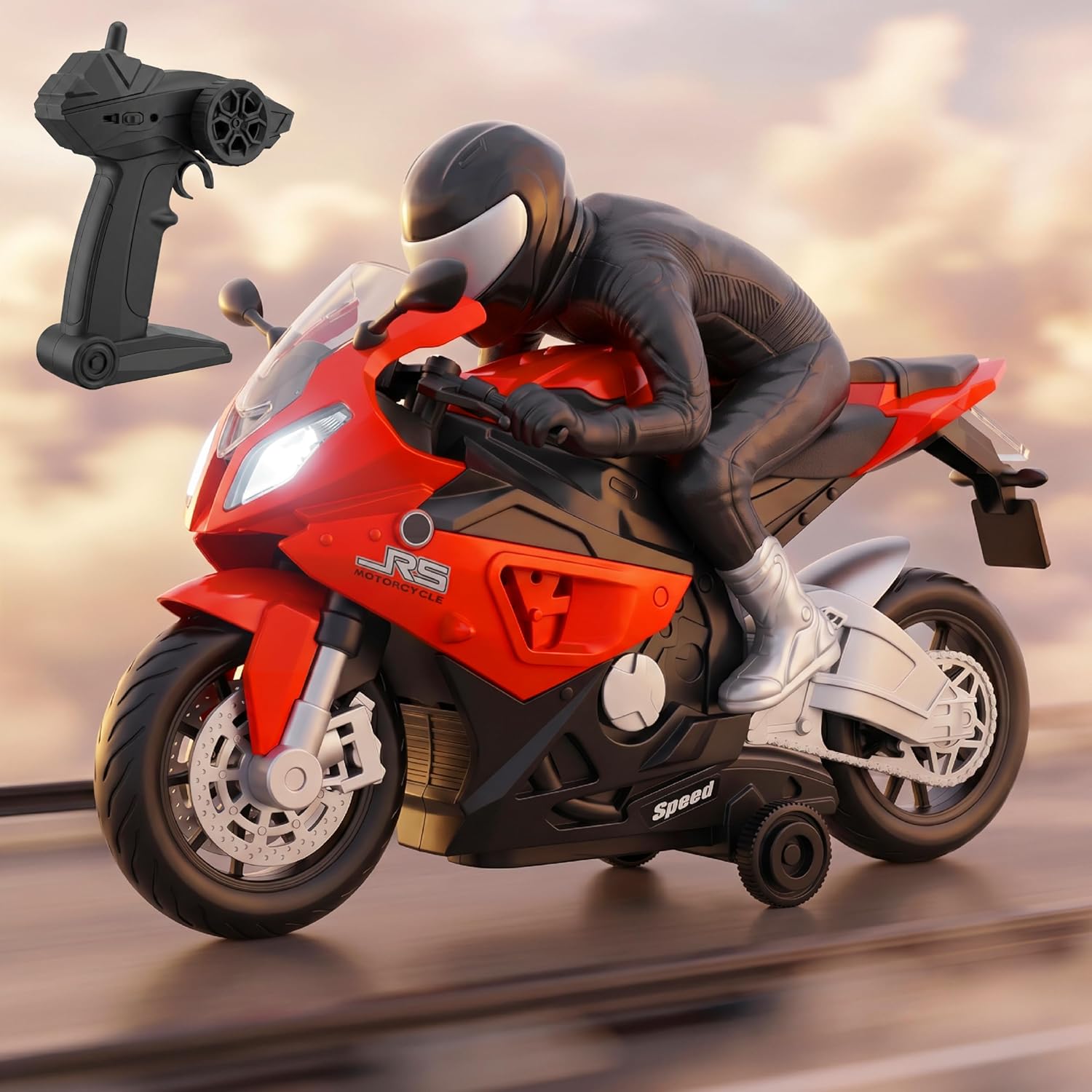 Lifelong RC Motorbike Toy with Lights, Music, 360° Stunts & Type-C Charging