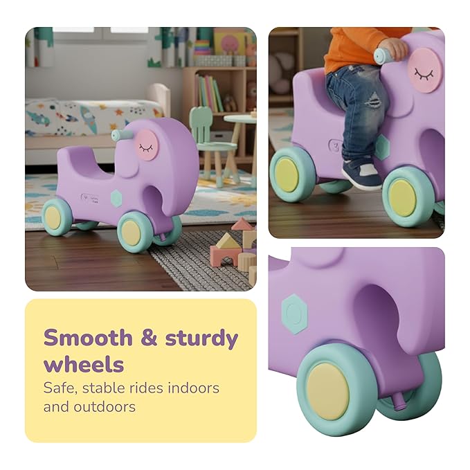 Lifelong Cuppy Elephant Ride-On Toy | Push Ride for Kids 1-3 Years