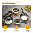 Lifelong 4 Pc Stainless Steel Cookware Set | 2.2L Kadhai with Lid 22cm | 1.4L Fry Pan 22cm | 1.2L Saucepan 14cm |1.4L Tope 16cm | Comes with Common Lid | Induction & Gas Compatible |Bakelite Handles