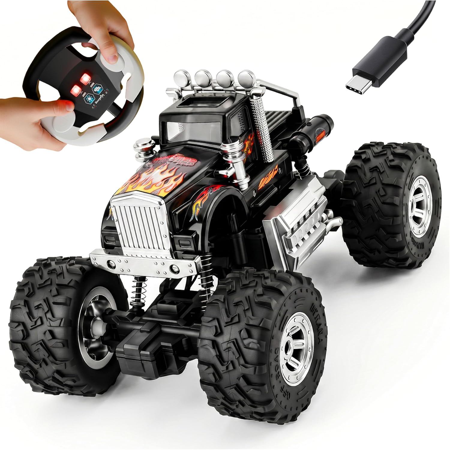 Lifelong Cuppy 4x4 Monster Drift RC Car with LED Lights & Rechargeable Battery