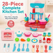 Lifelong Compact Kitchen Play Set with Portable Suitcase & 28 Cooking Accessories