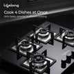 Lifelong 4 Burner Built-In Hob | 8mm Thick Toughened Glass | 360° Multidirectional Gas Inlet