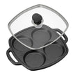Lifelong Cast Iron Multi Snack Pan with Glass Lid | Pre-Seasoned Naturally Non-Stick Cookware | 4-Pit Snack Pan for Uttapam, Appe, Eggs, Idli, & Pancakes | Durable & Toxin-Free | 3cm Deep, 33cm Wide