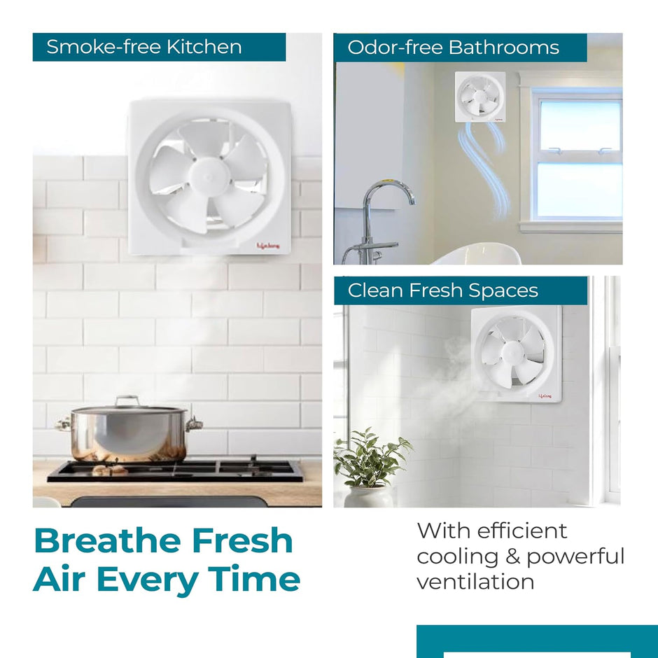 Lifelong 200 mm Exhaust Fan for Kitchen & Bathroom - 8 Inch Ventilation Fan with 31 Watt Strong Air Suction