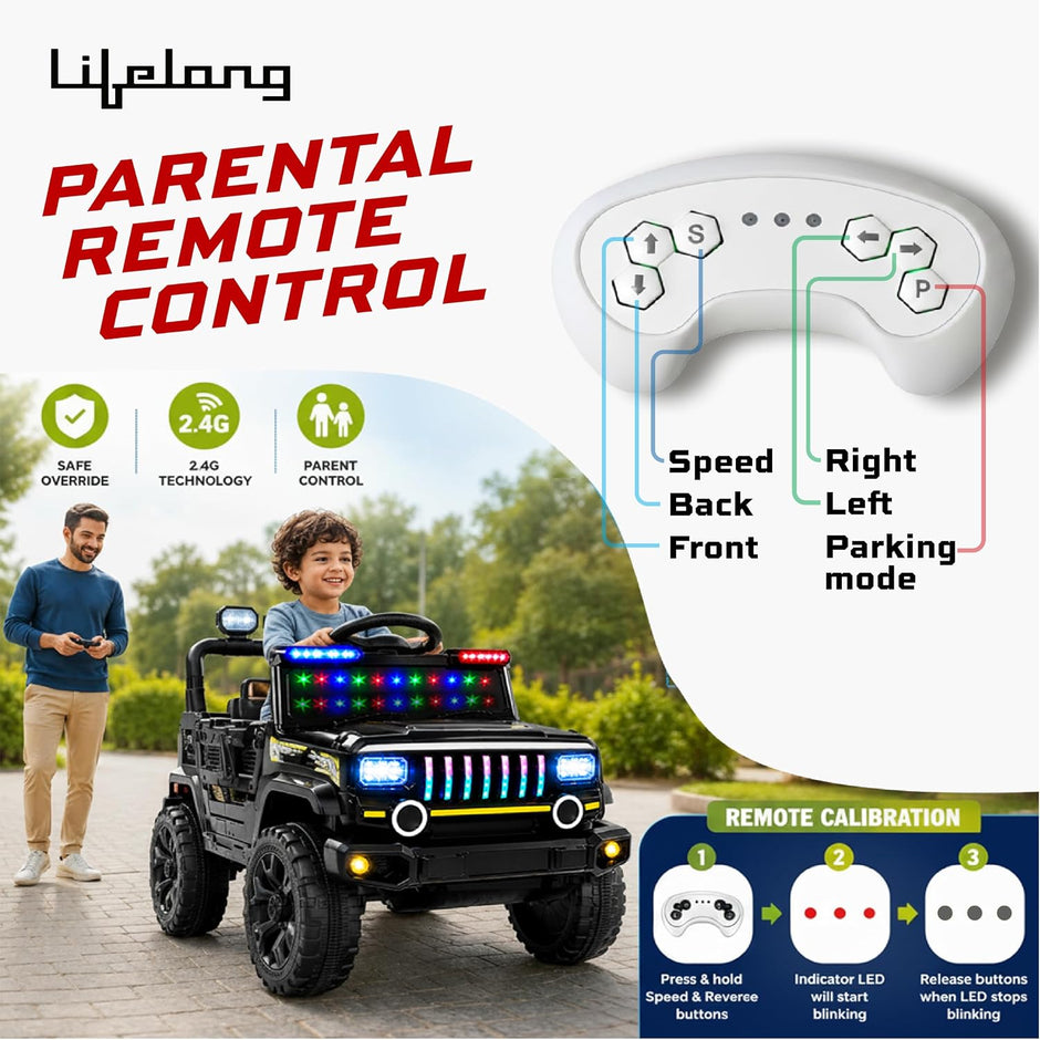 Lifelong Jeepster Kids Electric Ride-On Car (Black)