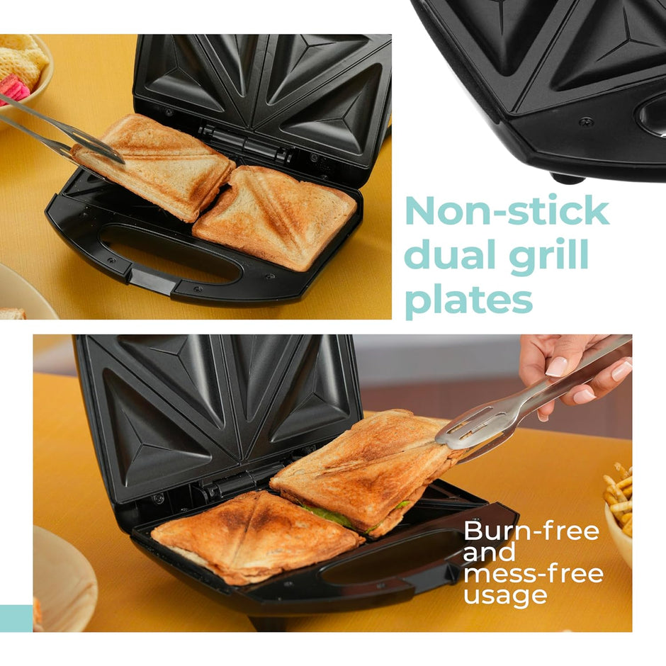 Lifelong 750W 4-Slice Sandwich Maker for Grilling & Toasting