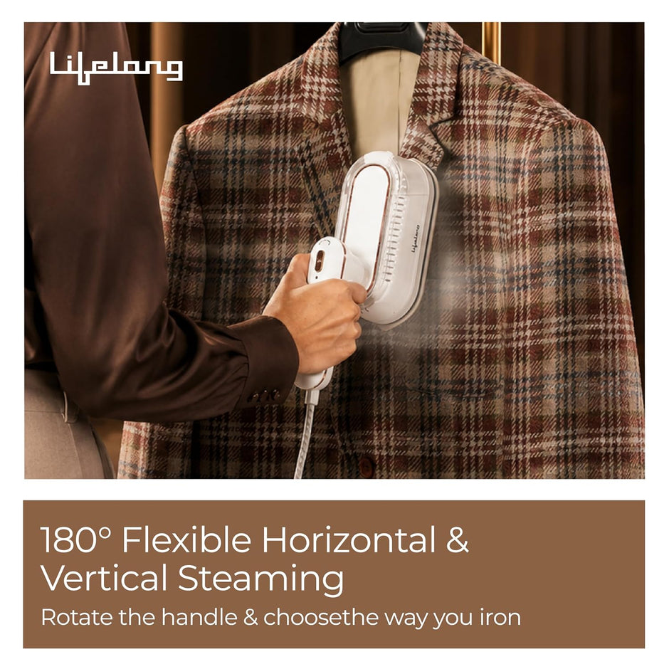 Lifelong 1250 Watt Garment Steamer for Clothes | Handheld Garment Steamer with Rest Stand for Iron