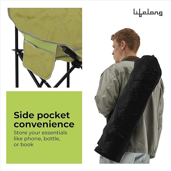 Lifelong Foldable Camping Chair – Lightweight, Durable & Portable with Side Pockets