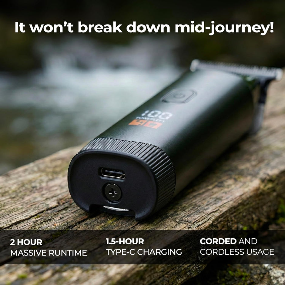 Lifelong Mini Beard Trimmer for Men with Type-C Charging & 2Hr Runtime