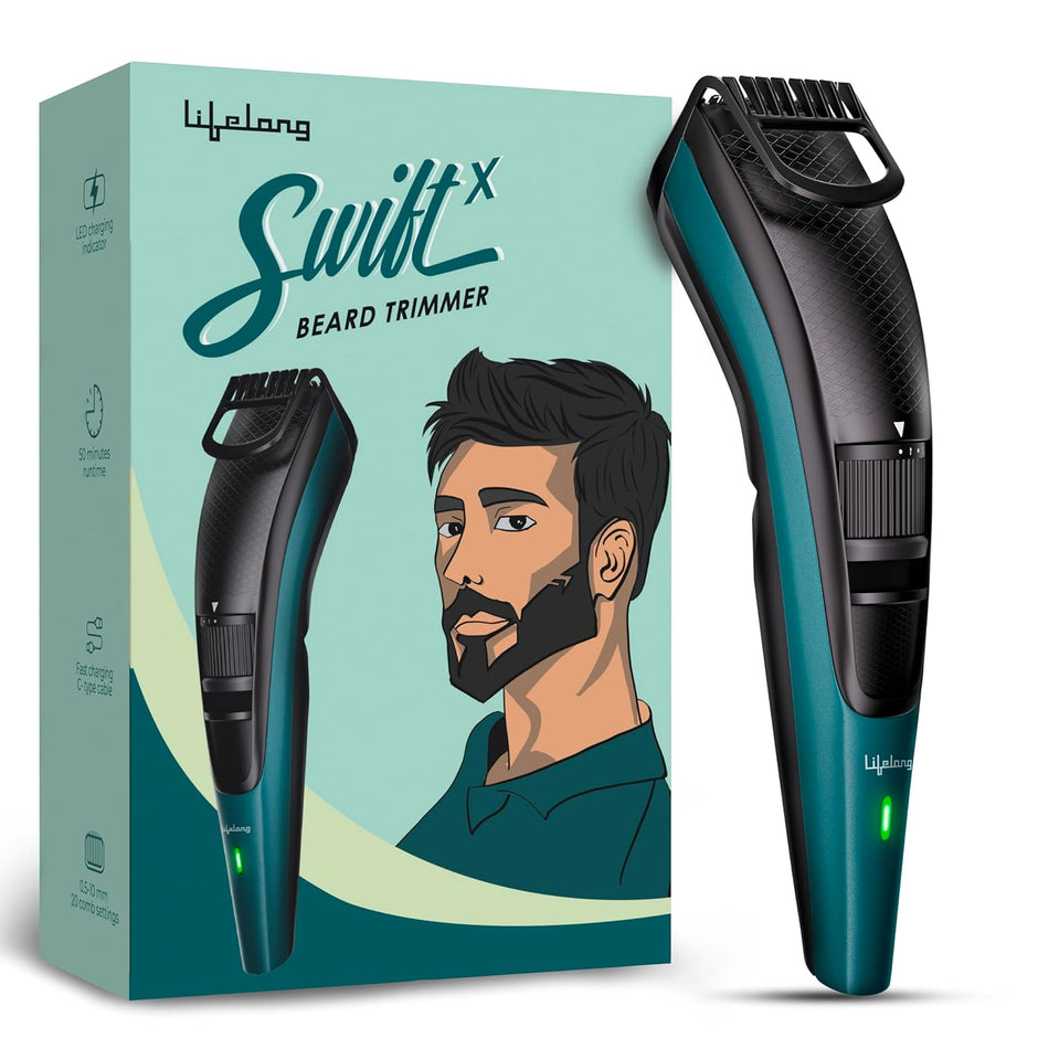 Lifelong Beard Trimmer for Men with 20 Length Settings & Type-C Charging