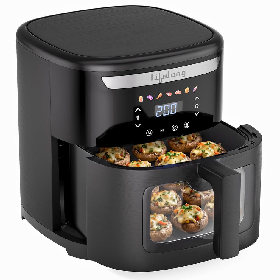Lifelong Air Fryer|7L Capacity, 1500W Power|7 Presets, 360° Rapid Air Circulation