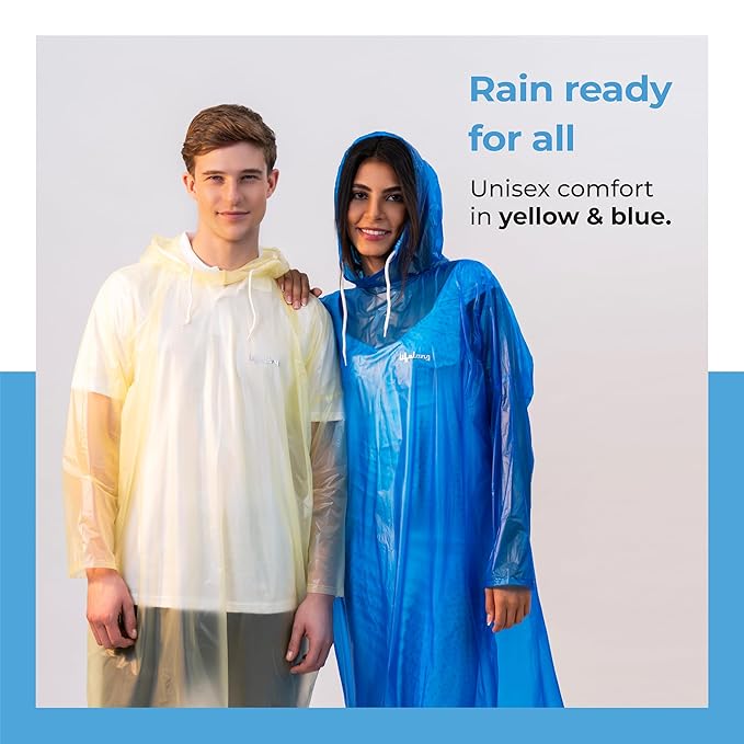Lifelong Waterproof Unisex Raincoat – Hooded Full Sleeve Outdoor Poncho for Men, Women, Boys & Girls, Lightweight Travel Rainwear (1 Pc)