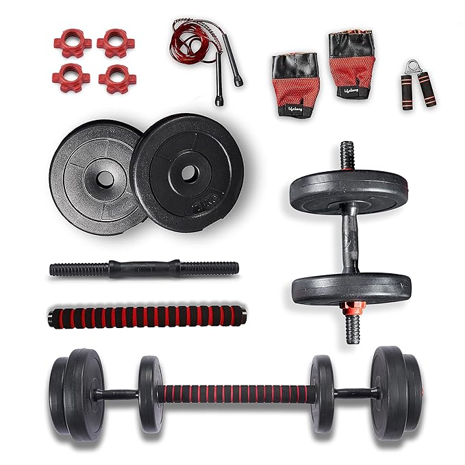 PVC Home Gym Set 10kg with Barbell & Dumbbells – Complete Workout Kit