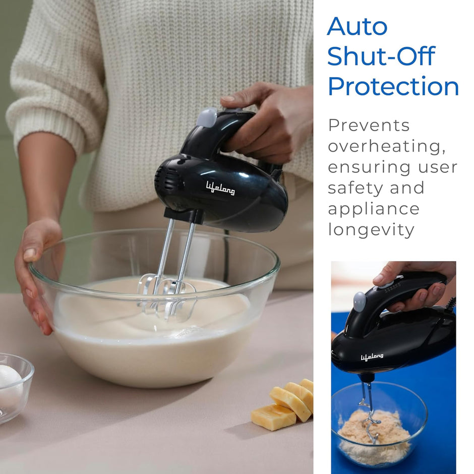 Lifelong Electric Hand Mixer for Baking, Whipping & Kneading
