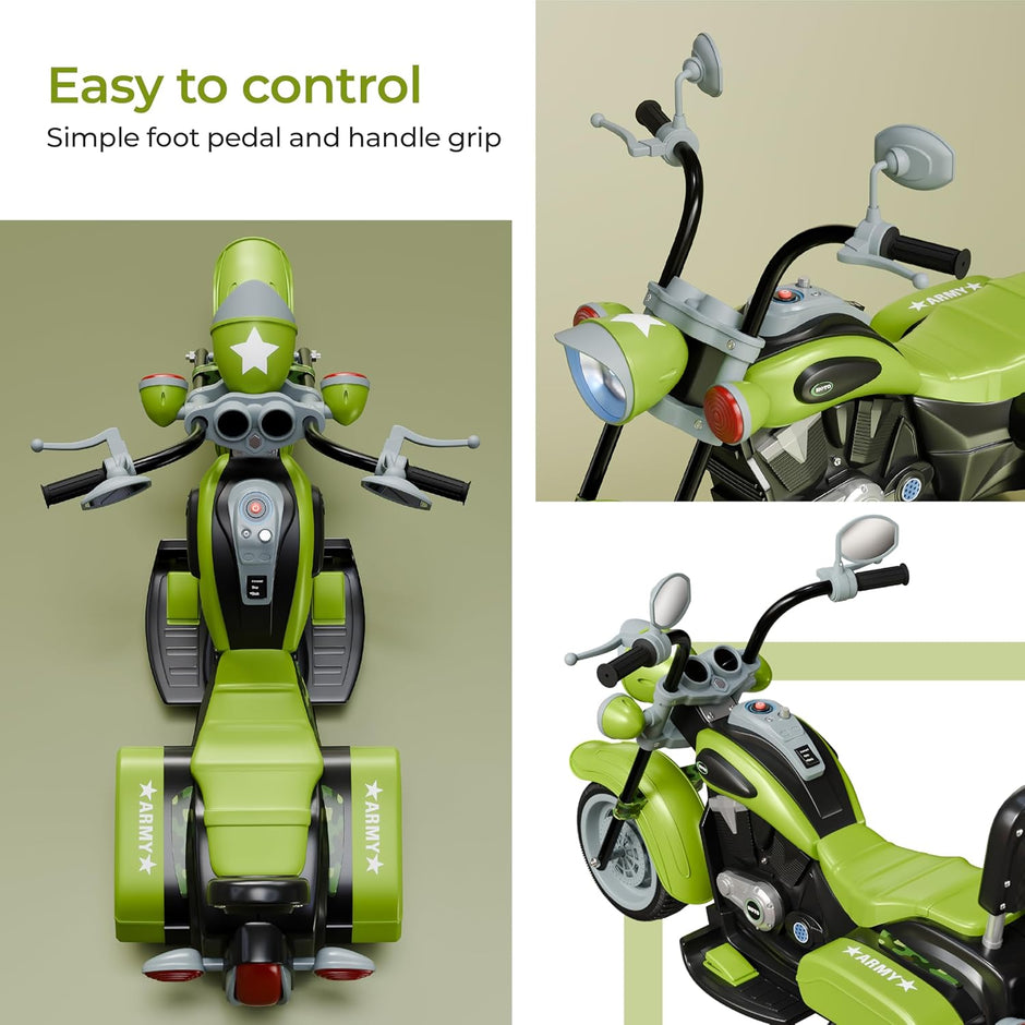 Lifelong Royal Electric Ride-On Bike for Kids – Rechargeable 3-Wheel Motorbike with Light & Music, 1–6 Years