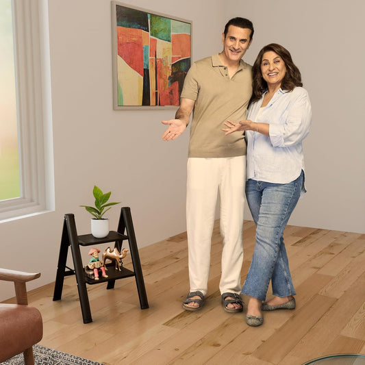 Lifelong 2-Step Steel Ladder – Foldable, Portable Multipurpose Stool, 150Kg Capacity