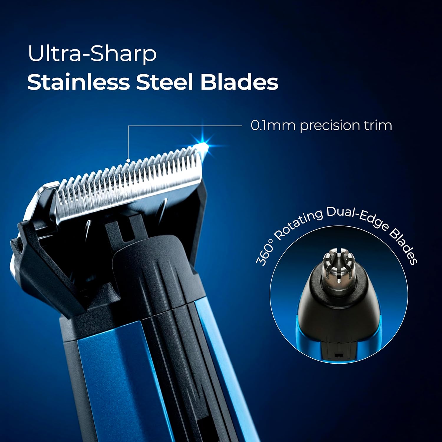 Lifelong All-in-One Beard Trimmer for Men with 24 Length Settings & Type-C Charging