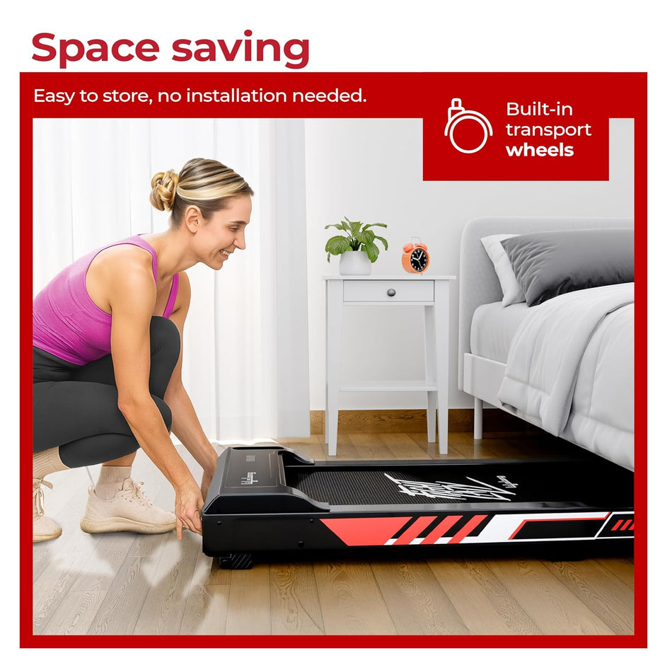 Walking Pad Treadmill – 3HP Motor, 2-Level Incline, Foldable Design, 8Km/h (LLTM181, Black)