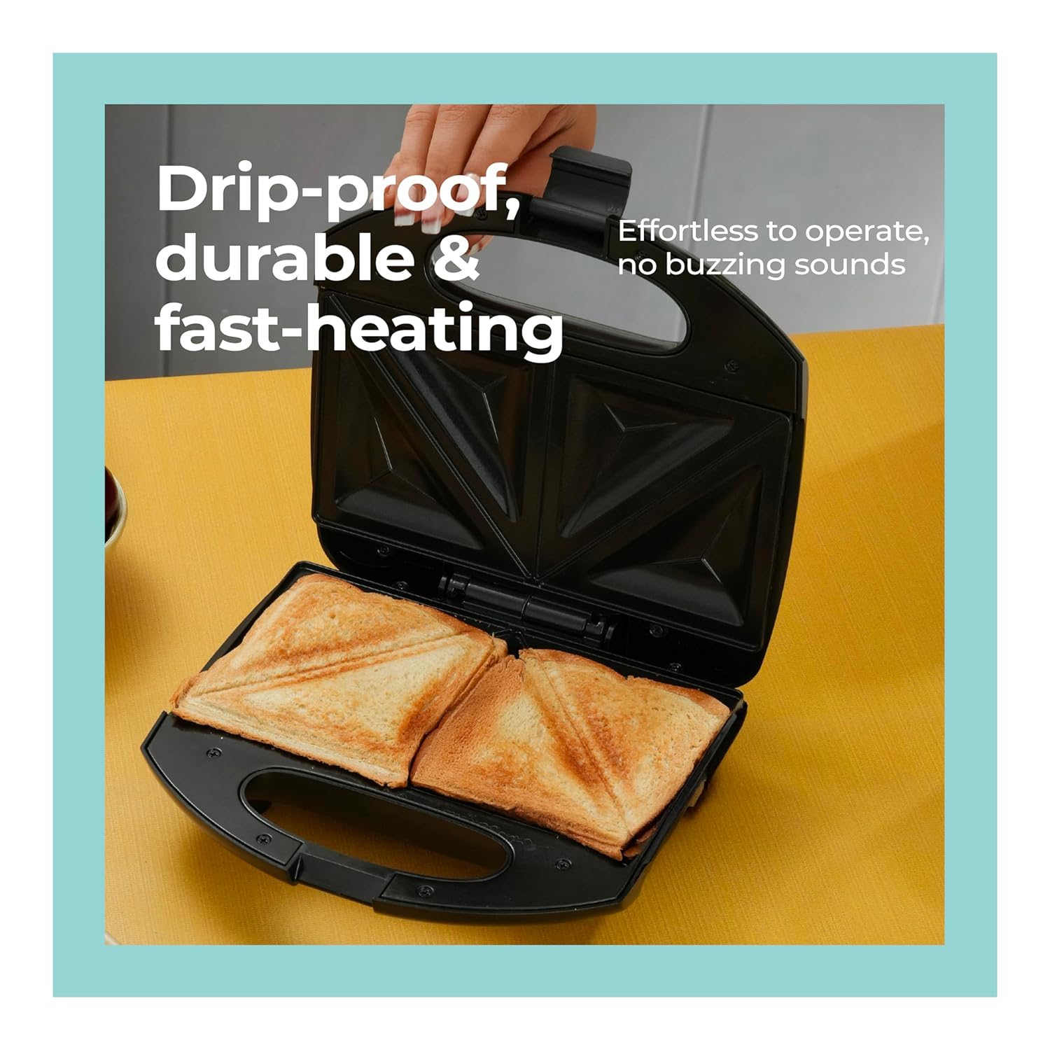Lifelong 750W 4-Slice Sandwich Maker for Grilling & Toasting